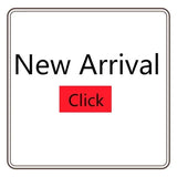 A white promotional graphic reads New Arrival above a red Click box within a double rounded border; no drop earrings are shown.