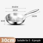 Stainless Steel Honeycomb Frying Pan, Uncoated 304