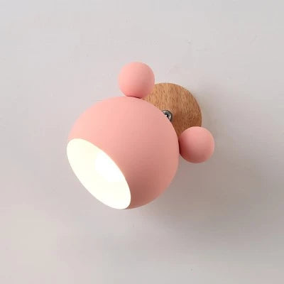 Pink bear wall lamp studio shot