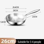 Stainless Steel Honeycomb Frying Pan, Uncoated 304