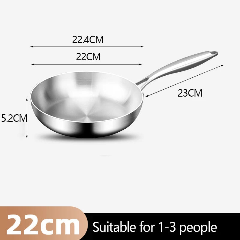 Stainless Steel Honeycomb Frying Pan, Uncoated 304