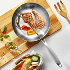 Stainless Steel Honeycomb Frying Pan, Uncoated 304