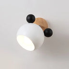 White and black bear wall sconce on a white background