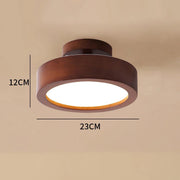 Ceiling light fixture with dimensions on a beige background