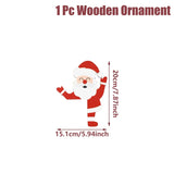 Red and white wooden Santa door corner decoration with raised arms on white, labeled 20 cm high and 15.1 cm wide.