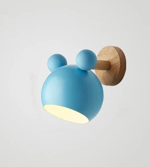 Blue bear wall lamp studio shot