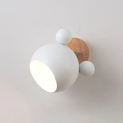 All-white bear wall lamp studio shot