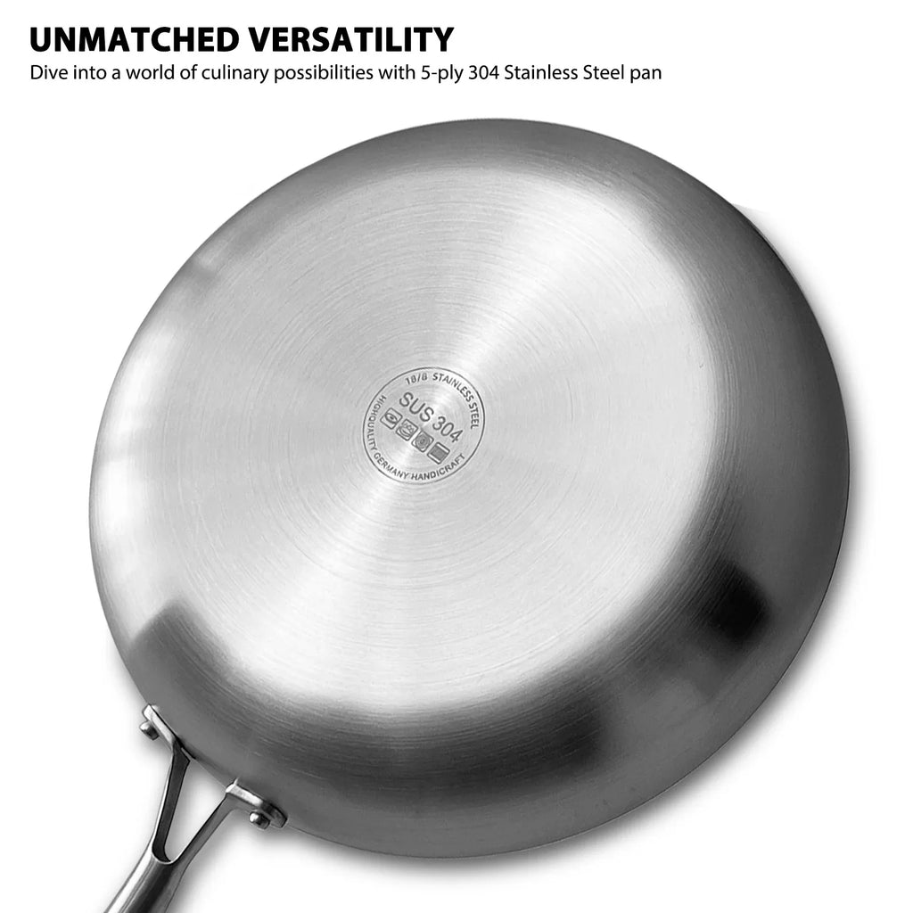 Stainless Steel Honeycomb Frying Pan, Uncoated 304