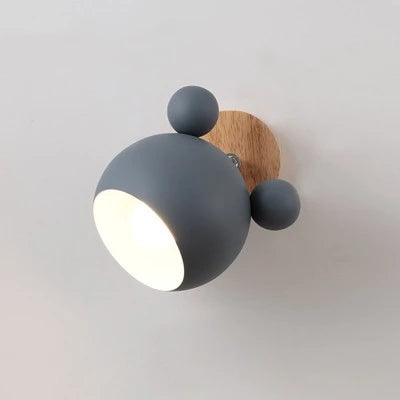 Gray bear wall lamp studio shot on a light background