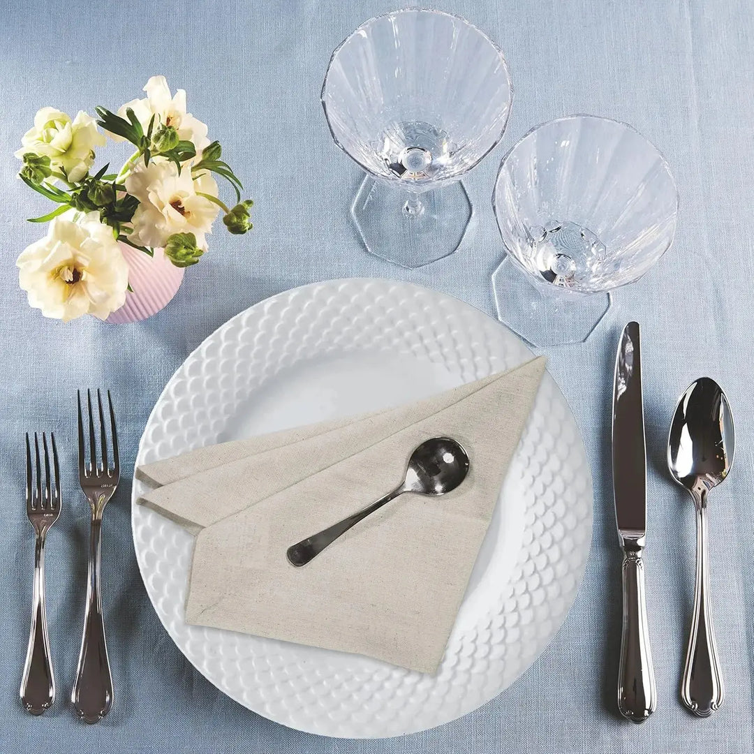 Cloth Dinner Napkins, 100% Linen, White Cloth Napkins or Natural, Set of 6, 28 × 28 or 40 × 40 cm