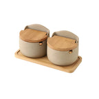Bamboo tray dimensions for the 2-piece and 3-piece ceramic salt cellar sets