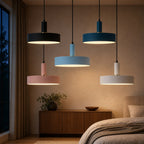 Flow v1.3 Wide Drum Colorful Pendant Light A3 evening-bedroom-corner