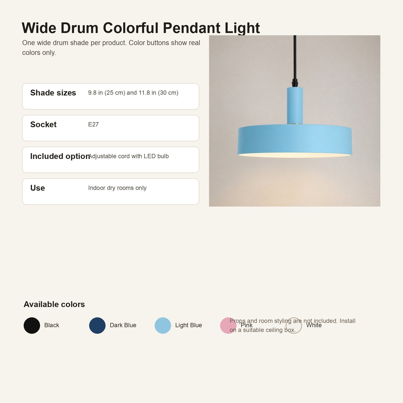Flow v1.3 Wide Drum Colorful Pendant Light A8 single-consolidated-infographic
