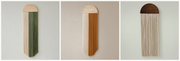 All 3 colorways side by side: Cream & Green, pale board; Cream & Brown, pale board; Cream, dark board