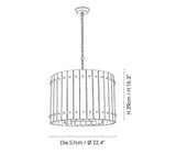 Black line drawing shows a round chandelier with chain suspension, labeled 57 cm in diameter and 39 cm high.