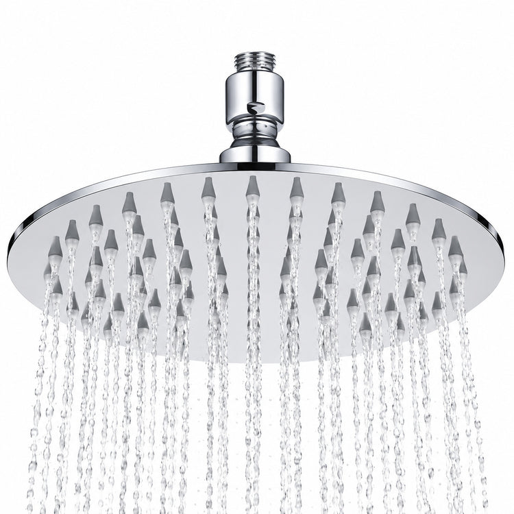 Rain Shower Head, Ultra-Thin Stainless Steel Waterfall Design in 6, 8 or 10 Inch Round and Square Options