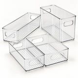 Refrigerator organizer bin styles and size guide for clear PET pantry storage options