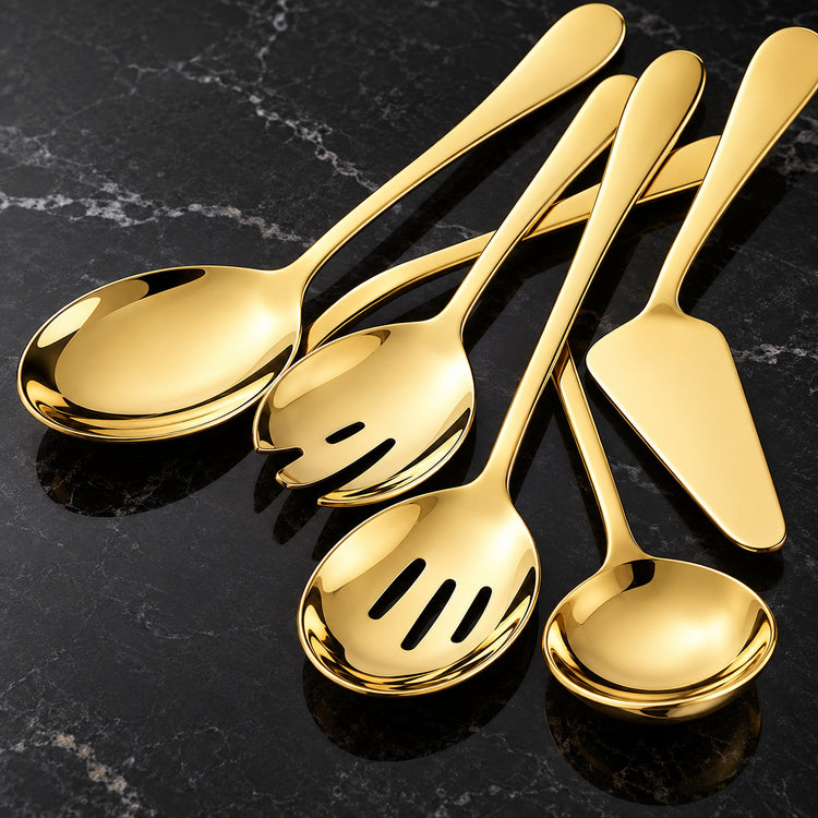 Gold Western Dinnerware Stainless Steel Cake Shovel Serving Fork Spoon Restaurant Public Colander Spoon Salad Fork Tableware product image 2