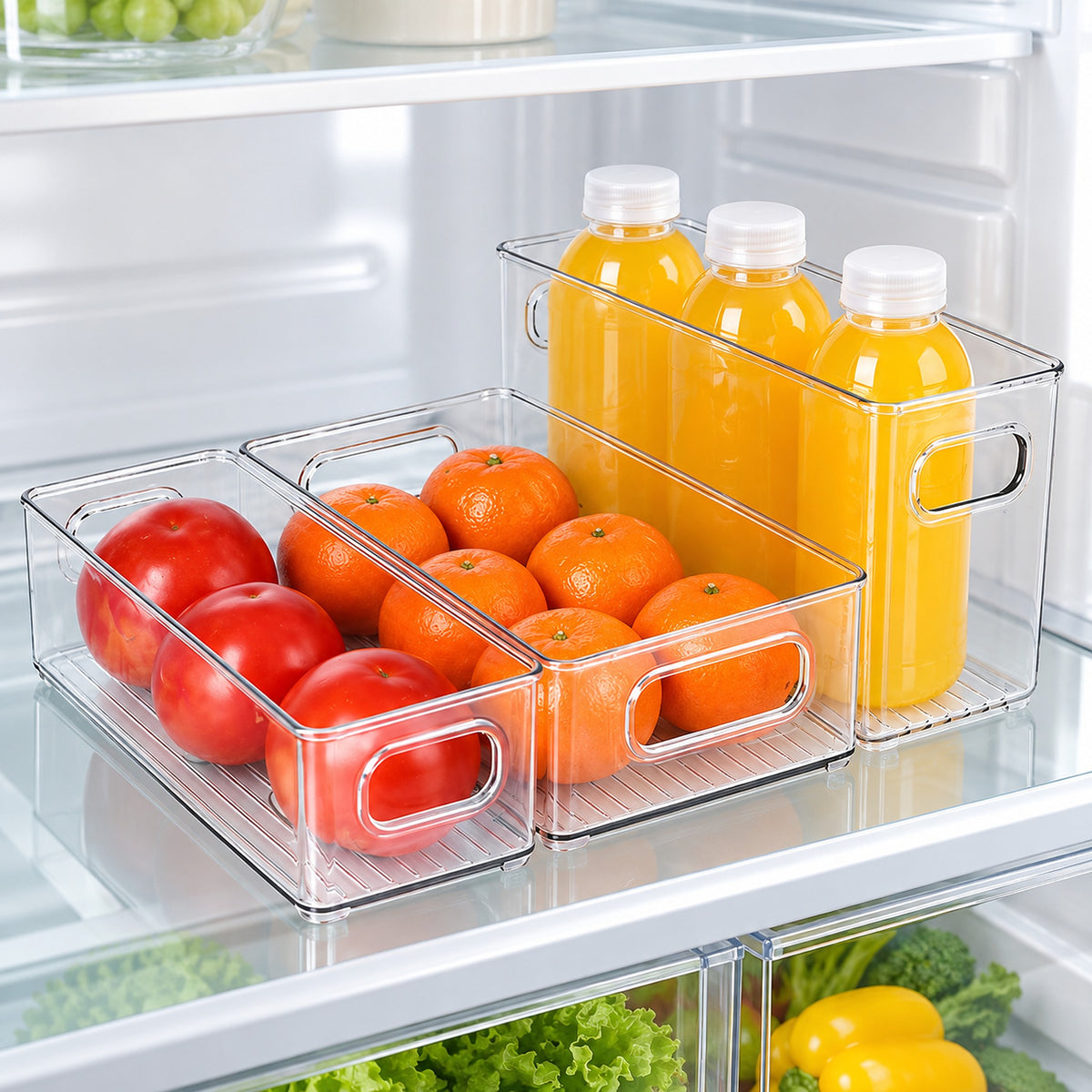 Refrigerator Organizer Bins, Clear Pantry Bins in PET Plastic, Fruit Containers for Fridge product image 2