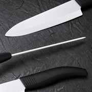 Ceramic Knife Set, Ceramic Cutlery Set with 6-Inch Ceramic Chef Knife, Paring Knife, Slicing Knife and Peeler