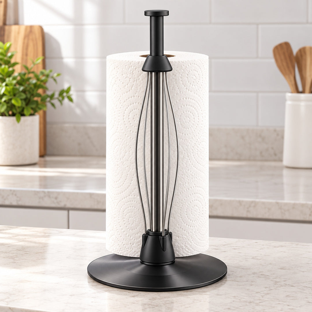 Countertop Paper Towel Holder, Stainless Steel Paper Towel Holder with One-Handed Ratchet and Non-Slip Base product image 2