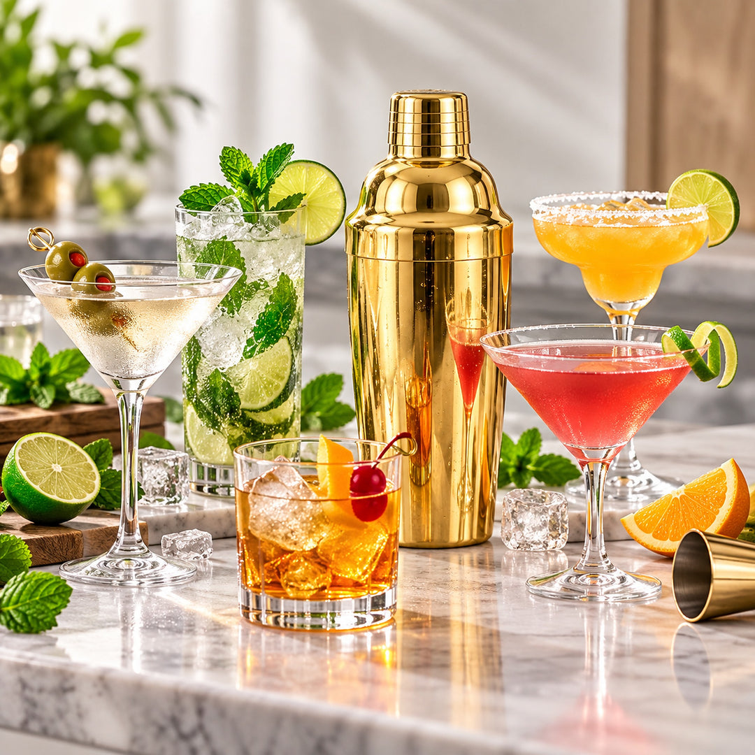 Bartender kit for making martinis mojitos and mixed drinks at home