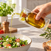 Oil And Vinegar Bottle, Olive Oil Bottle, Double Glass Jug in Small or Large