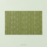 One olive-green woven vinyl placemat, single-piece option.