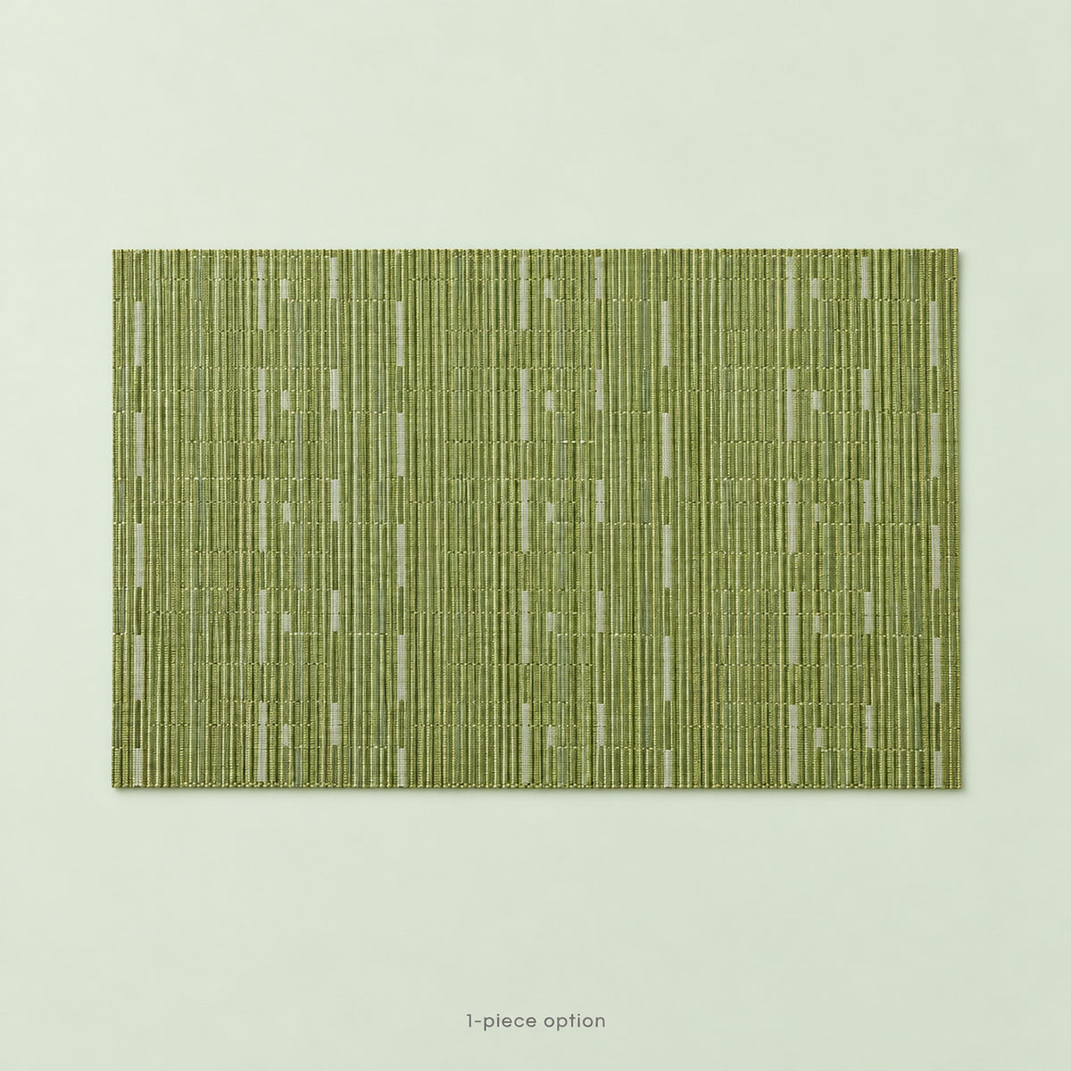 One olive-green woven vinyl placemat, single-piece option.