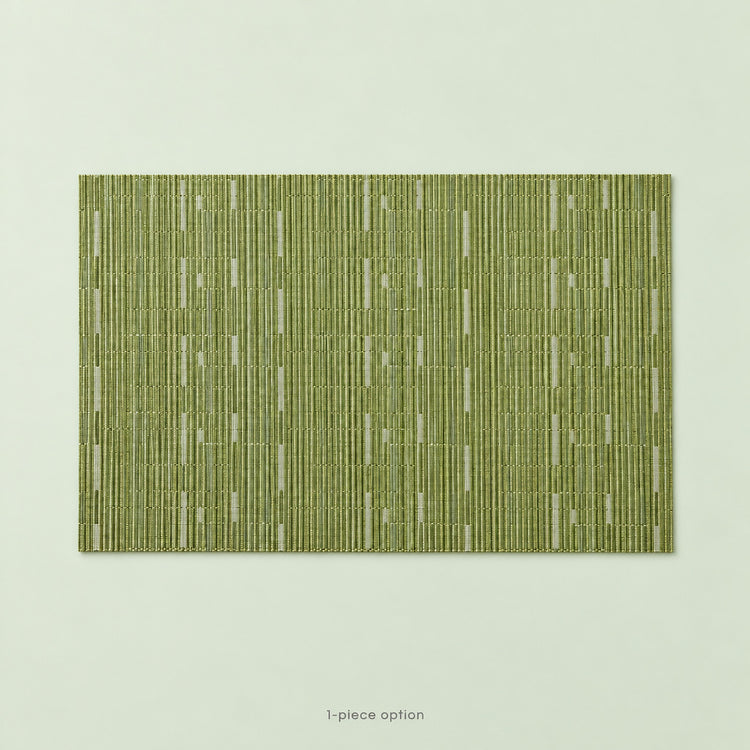 One olive-green woven vinyl placemat, single-piece option.