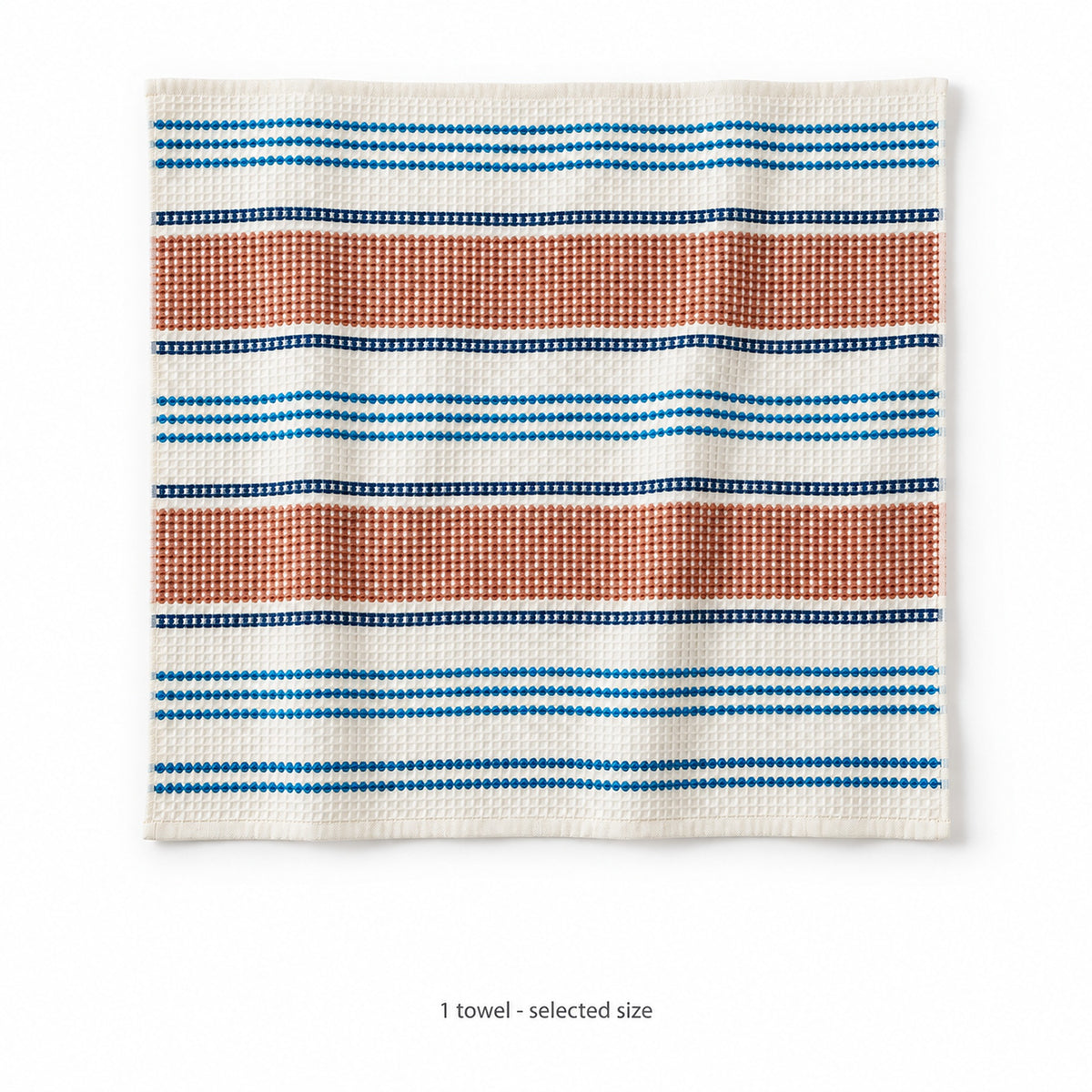 One Coffee striped cotton waffle towel; color and size selected separately.