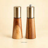 Two-piece option: one salt shaker and one adjustable pepper grinder, with no extra accessories.