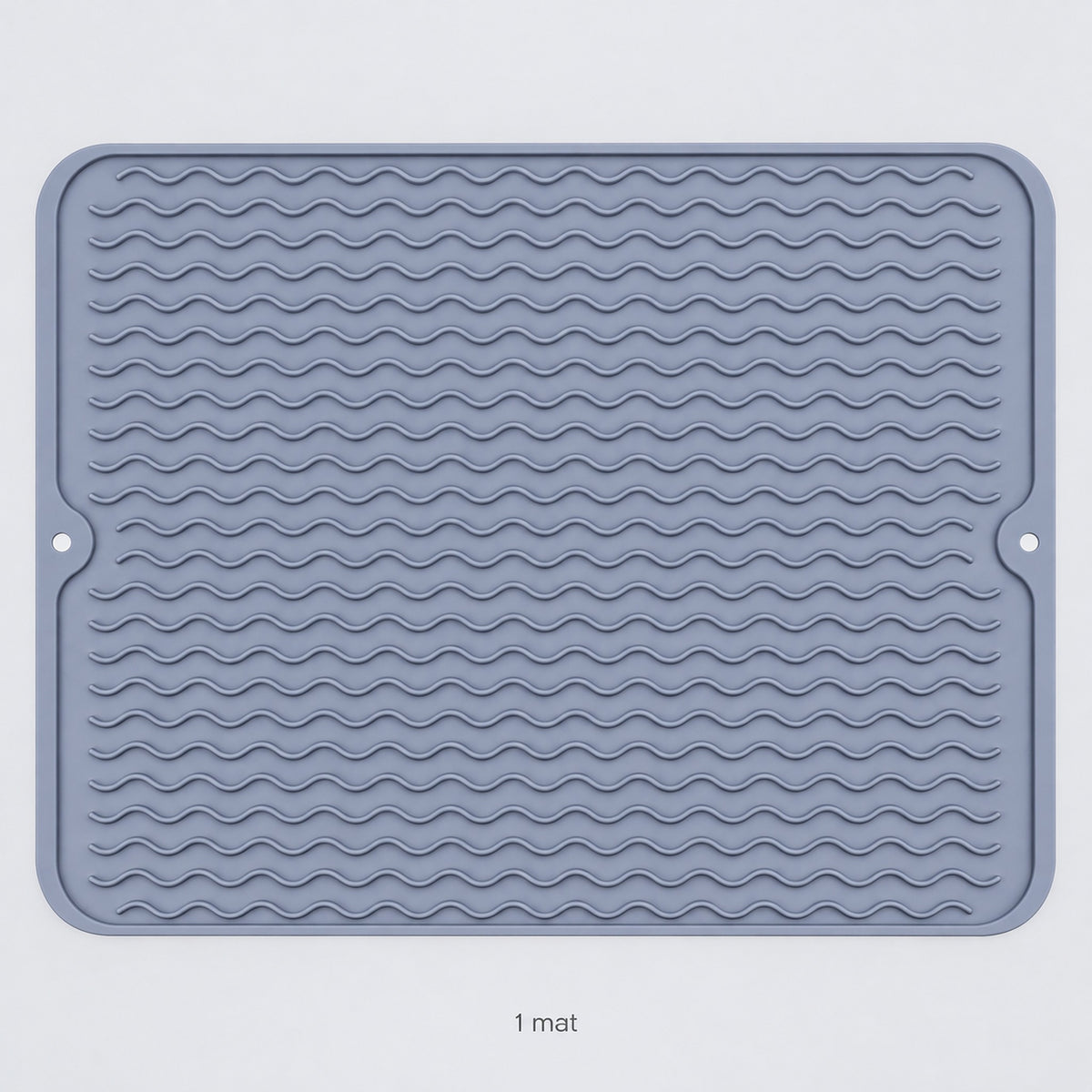 One 40 x 30 cm gray silicone dish drying mat.