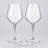 Two-piece Bordeaux option: two empty matching stemmed Tritan wine cups; drinks not included.