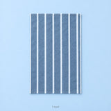One unfolded blue-striped cotton towel; single-piece contents.