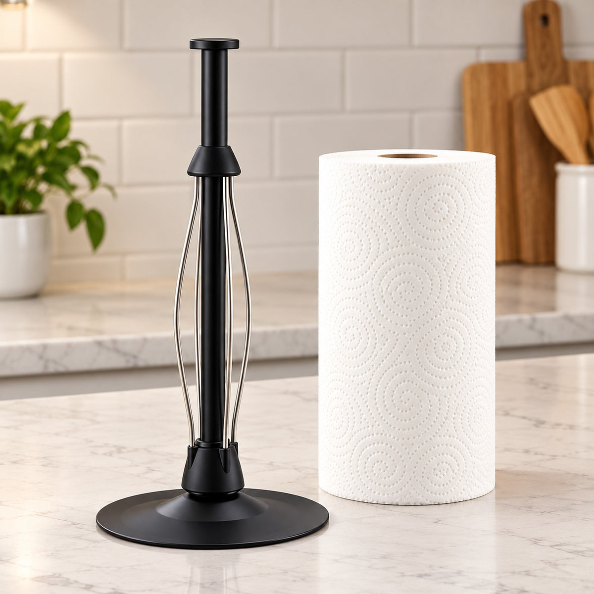 Countertop Paper Towel Holder, Stainless Steel Paper Towel Holder with One-Handed Ratchet and Non-Slip Base product image 5