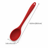 Medium silicone spoon: 20.8 cm long with a 4.2 cm wide bowl.