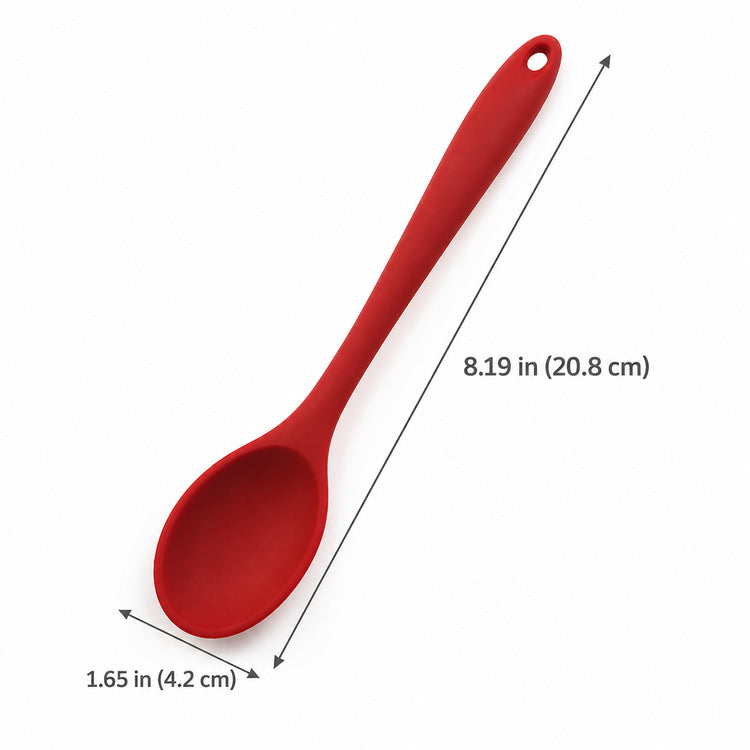 Medium silicone spoon: 20.8 cm long with a 4.2 cm wide bowl.