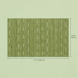 Green placemat with approximate 45 by 30 cm dimensions.