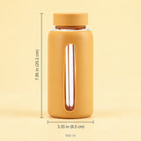 800 ml bottle dimensions: 8.5 cm wide and 20.2 cm tall without the straw.