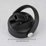 Black replacement lid with supplier outer-cap width of 7 cm.