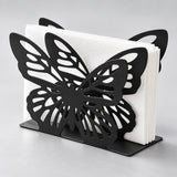 Butterfly decorative metal napkin holder studio feature view