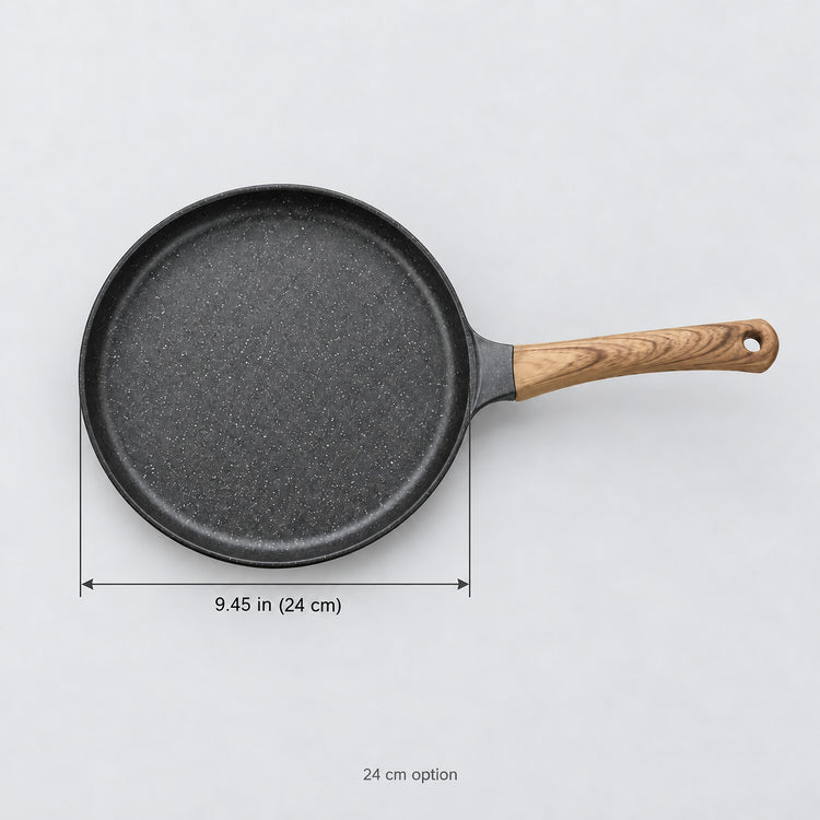 24 cm option with a 9.45 in rim-diameter guide, excluding the handle.