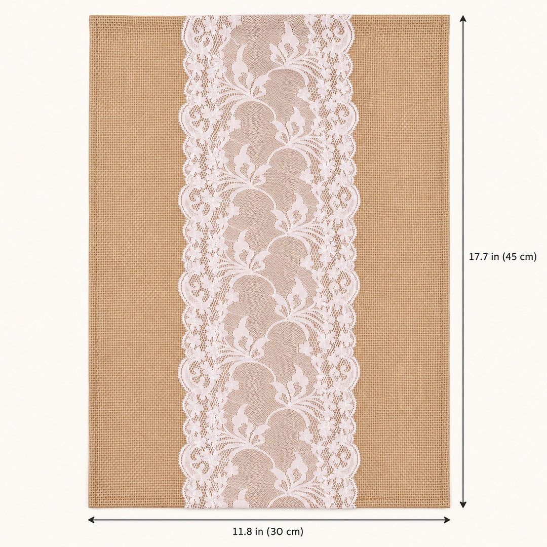 Floral-center placemat dimensions, 11.8 x 17.7 in (30 x 45 cm).