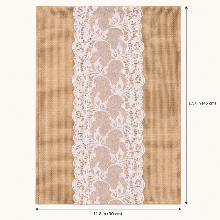 Floral-center placemat dimensions, 11.8 x 17.7 in (30 x 45 cm).