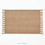 One rectangular jute placemat; sold individually.