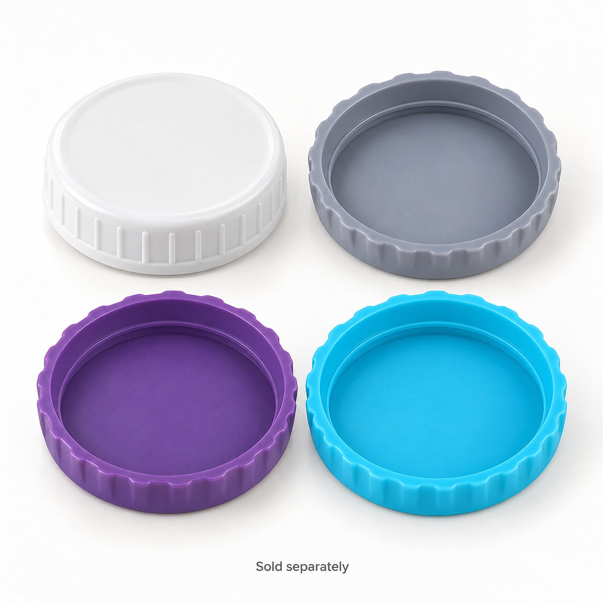 White, gray, purple and cyan-blue lid options, sold separately.