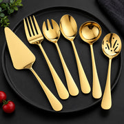 Gold Western Dinnerware Stainless Steel Cake Shovel Serving Fork Spoon Restaurant Public Colander Spoon Salad Fork Tableware product image 6
