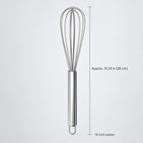 10-inch whisk option, approximately26cm overall length.