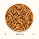 Round rattan trivet, 7.9 in (20 cm) diameter.